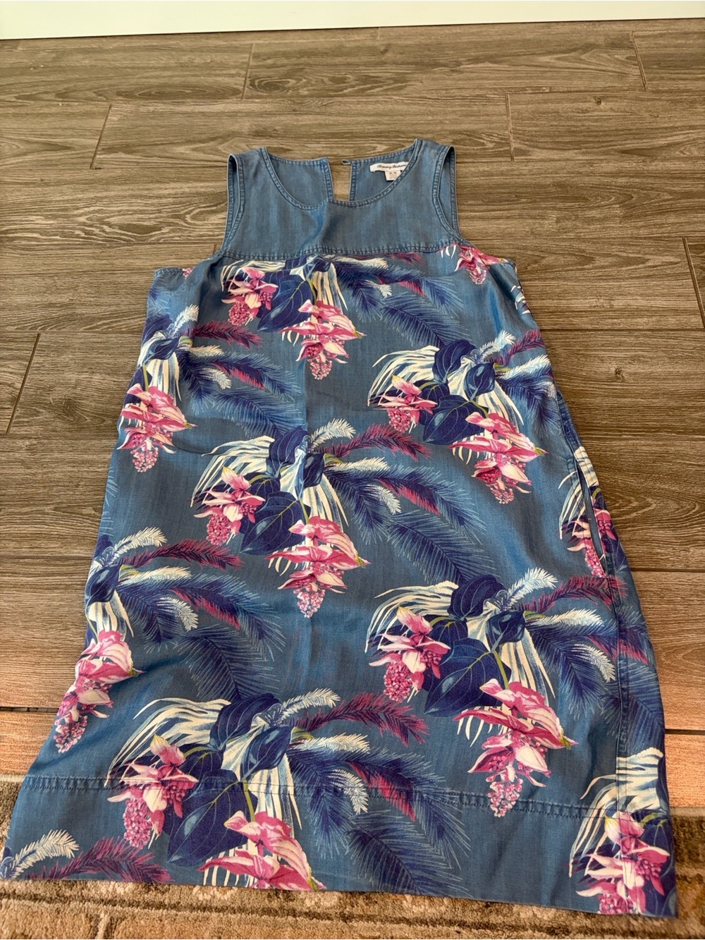 Tommy Bahama Blue Floral Chambray Mini Dress - Picture 5 of 9